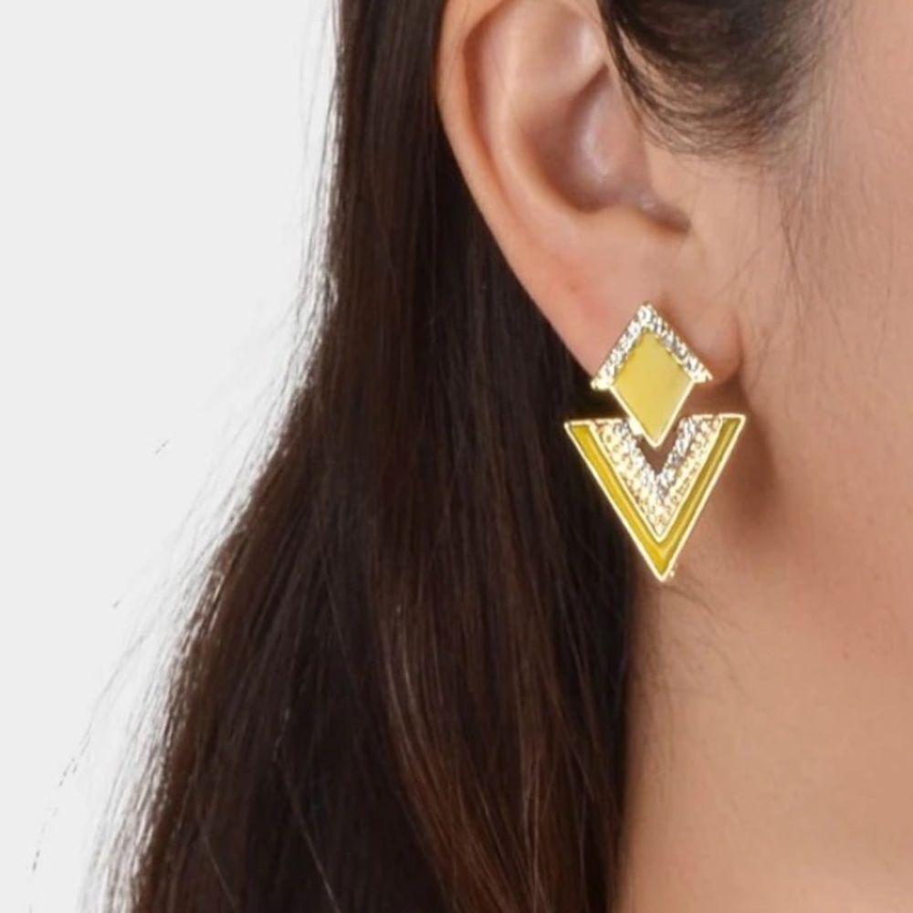 3for$20 Rhinestone Geo Decor Earrings